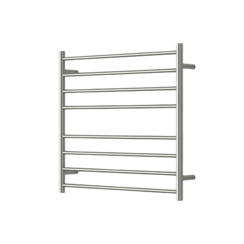 MIRAGE 8 BAR WIDE HEATED TOWEL RAIL750MM X 700MM BRUSHED NICKEL