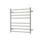 MIRAGE 8 BAR WIDE HEATED TOWEL RAIL750MM X 700MM BRUSHED NICKEL