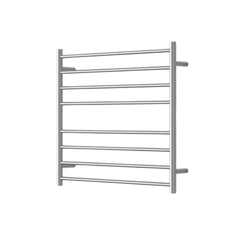 MIRAGE 8 BAR WIDE HEATED TOWEL RAIL750MM X 700MM BRUSHED CHROME