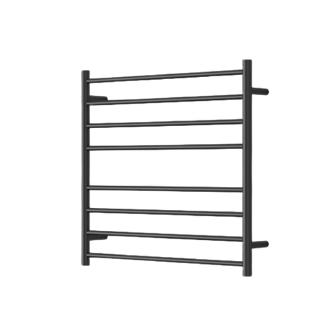 MIRAGE 8 BAR WIDE HEATED TOWEL RAIL750MM X 700MM MATT BLACK