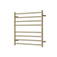 MIRAGE 8 BAR WIDE HEATED TOWEL RAIL750MM X 700MM BRUSHED BRONZE