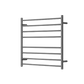 MIRAGE 8 BAR WIDE HEATED TOWEL RAIL750MM X 700MM GUNMETAL