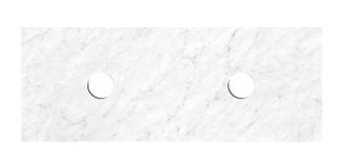 1500x465x20mm Natural Carrara Marble Double Bowl Waste Hole