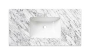 900x465x18mm Undermount Basin Natural Carrara Marble