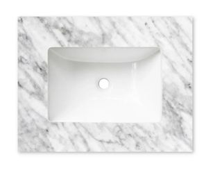 600x465x18mm Undermount Basin Natural Carrara Marble