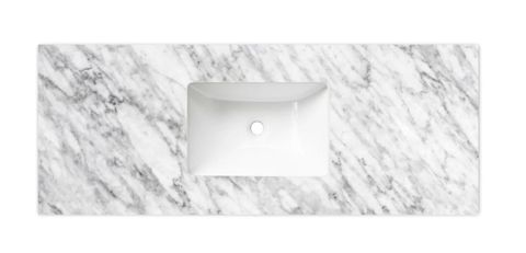 1200x465x18mm Undermount Basin Natural Carrara Marble