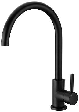 Ramsay Round Black Gooseneck Sink Mixer