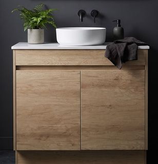 Clarke Natural Oak 900 Floor Mount Timber Laminate Vanity