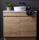 Clarke Natural Oak 900 Floor Mount Timber Laminate Vanity
