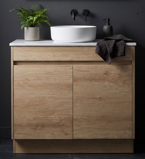 Clarke Natural Oak 900 Floor Mount Timber Laminate Vanity