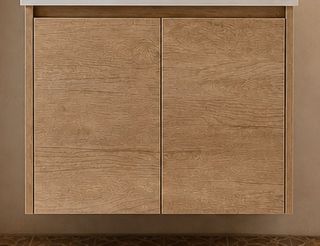 Clarke Natural Oak 600 Wall Hung Timber Laminate Vanity