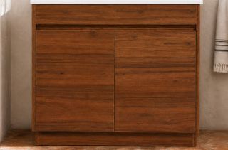 Clarke Walnut 900 Floor Mount Timber Laminate Vanity