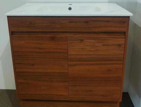 Clarke Blackwood 900 Floor Mount Timber Laminate Vanity