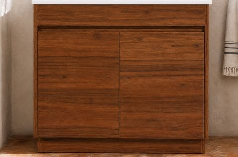 Clarke Walnut 900 Floor Mount Timber Laminate Vanity