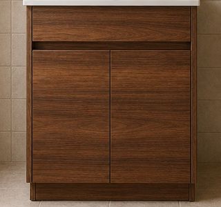 Clarke Walnut 600 Floor Mount Timber Laminate Vanity