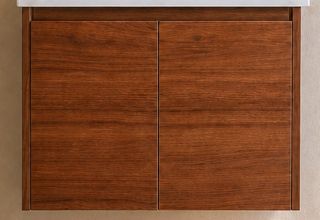 Clarke Walnut 600 Wall Hung Timber Laminate Vanity