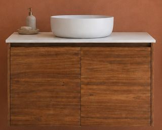 Clarke Walnut 750 Wall Hung Timber Laminate Vanity