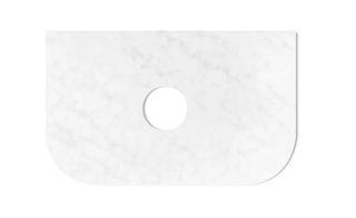 Bondi 750x460X20mm Counter Solid Surface Top - Cloudy Carrara, Waste Hole