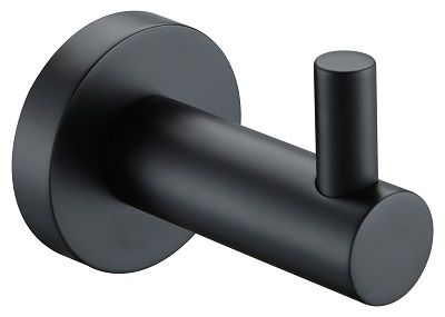 Ramsay Round Black Robe Hook Single