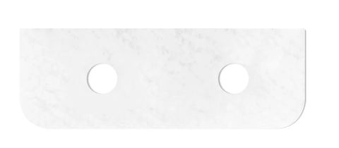 Bondi 1500x460X20mm Counter Solid Surface Top - Cloudy Carrara Double Waste Hole