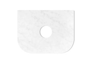 Bondi 600x460X20mm Counter Solid Surface Top - Cloudy Carrara, Waste Hole