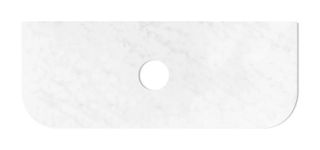 Bondi 1200x460X20mm Counter Solid Surface Top - Cloudy Carrara, Waste Hole