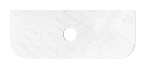 Bondi 1200x460X20mm Counter Solid Surface Top - Cloudy Carrara, Waste Hole