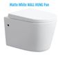 PAN ONLY Rimless MATTE WHITE WALL HUNG Toilet Suite