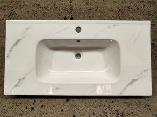 750x465x165mm Carrara Gloss Ceramic Top 1TH ROUND BOWL