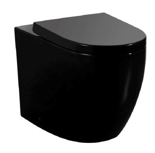 Meyer Tornado MATTE BLACK Wall Faced Toilet Suite Ex Buttons