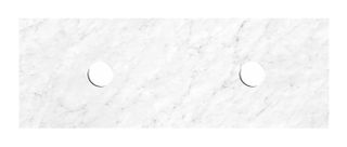 1800x465x20mm Natural Carrara Marble Double Bowl Waste Hole