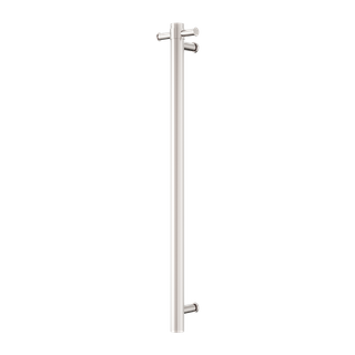 MECCA 240V SINGLE VERTICAL HEATED TOWEL RAIL BRUSHED NICKEL