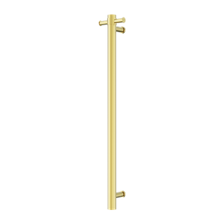 MECCA 240V SINGLE VERTICAL HEATED TOWEL RAIL BRUSHED GOLD