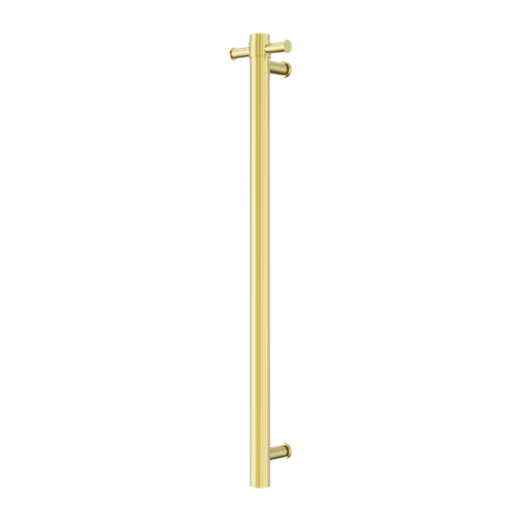 MECCA 240V SINGLE VERTICAL HEATED TOWEL RAIL BRUSHED GOLD