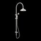 YORK TWIN SHOWER WITH WHITE PORCELAIN HAND SHOWER BRUSHED NICKEL