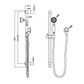 YORK SHOWER RAIL WITH WHITE PORCELAIN HAND SHOWER BRUSHED NICKEL