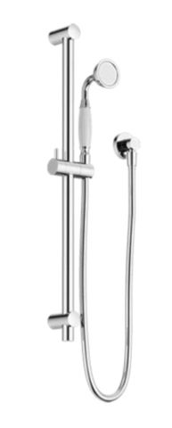 YORK SHOWER RAIL WITH WHITE PORCELAIN HAND SHOWER CHROME