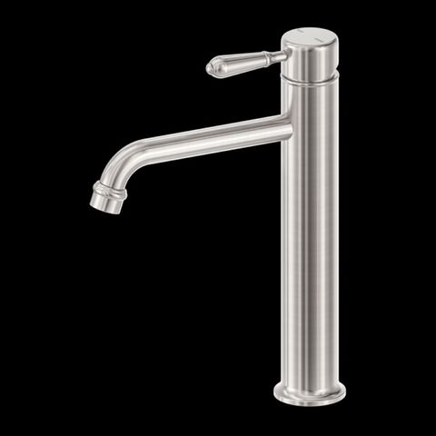 YORK STRAIGHT TALL BASIN MIXER WITH METAL LEVER BRUSHED NICKEL