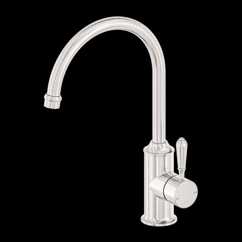 YORK KITCHEN MIXER GOOSENECK SPOUT WITH METAL LEVER BRUSHED NICKEL