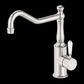 YORK KITCHEN MIXER HOOK SPOUT WITH WHITE PORCELAIN LEVER BRUSHED NICKEL