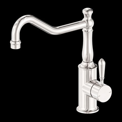 YORK KITCHEN MIXER HOOK SPOUT WITH METAL LEVER BRUSHED NICKEL