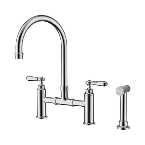 York Bridge Kitchen Set With Hand Spray Chrome