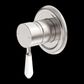 YORK SHOWER MIXER WITH WHITE PORCELAIN LEVER BRUSHED NICKEL