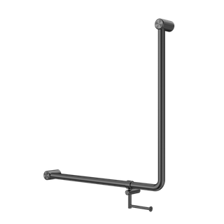MECCA CARE 32MM 90 DEGREE BENT TUBE GRAB RAIL 750X750MM WITH TOILET ROLL HOLDER