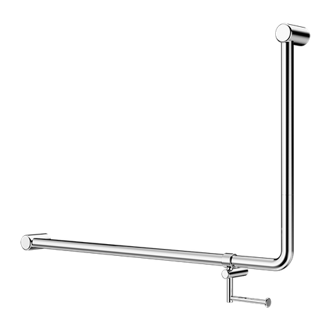 MECCA CARE 32MM DDA 90 DEGREE BENT TUBE GRAB RAIL 600X1000MM WITH TOILET ROLL HO