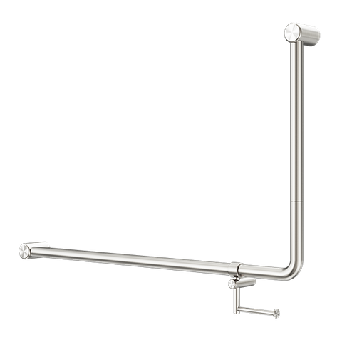MECCA CARE 32MM DDA 90 DEGREE BENT TUBE GRAB RAIL 600X1000MM WITH TOILET ROLL HO