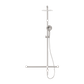 MECCA CARE 32MM T BAR GRAB RAIL 1100X750MM TWIN SHOWER SET BRUSHED NICKEL
