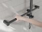 MECCA CARE 32MM T BAR GRAB RAIL 1100X750MM TWIN SHOWER SET GUN METAL