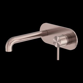 ZEN SS316L WALL BASIN/BATH MIXER 185MM SPOUT BRUSHED BRONZE