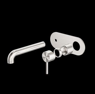 ZEN SS316L WALL BASIN/BATH MIXER 185MM SPOUT TRIM KITS ONLY BRUSHED NICKEL